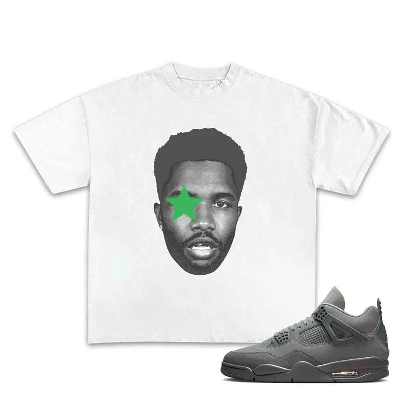 Frank Star Green Blond Graphic T-shirt, Shirt to Match Sneaker 4s Retro Wet Cement Cotton Menswear Top