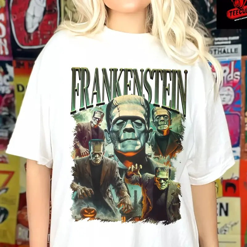 Frankenstein Retro Horror Movies Halloween Shirt, Halloween unisex tee
