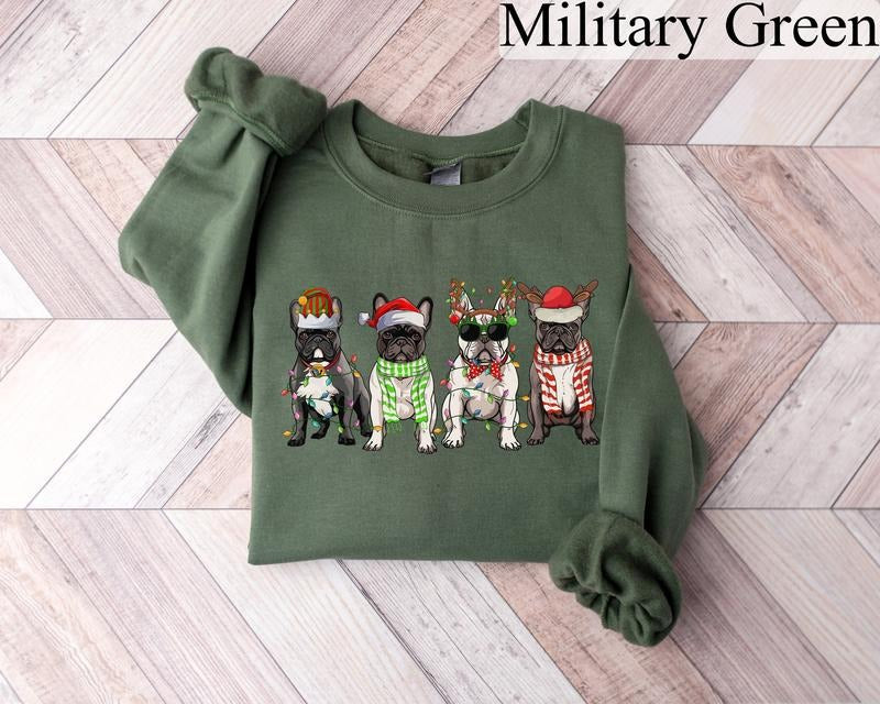 French Bulldog Sweatshirt, Dog Lover Gift, Holiday Sweaters, Christmas French Bulldog Shirt, Christmas Crewneck, Dog Mom...