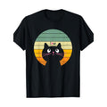 Fun and cute Retro Sunset Retro style Cat Love T-shirt -100% cotton Made in USA