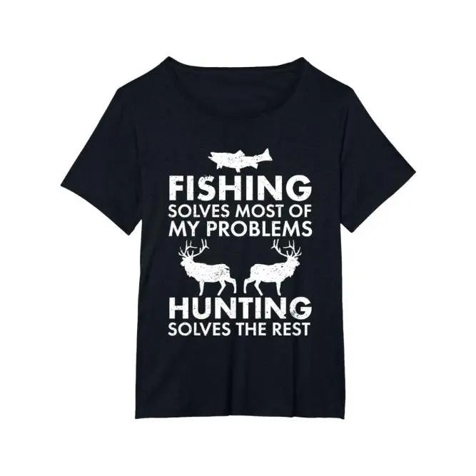Fun fishing and hunting gift Christmas Humor Hunter Cool T-shirt Made in USA