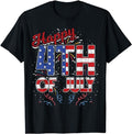 Funny 4th of July Shirts For Men, Fireworks Happy 4th Of July US Flag American 4th Of July T-Shirt Menswear Top Casual Cotton Fashion Basic