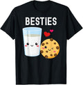 Funny Best Friend Shirts, Gift For Best Friend, Besties Kawaii Milk and Cookie Best Friends Couples Matching T-Shirt Menswear Top