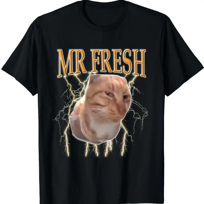 Funny Cat Meme Eye Eating Cat Mr Fresh Cat T-Shirt