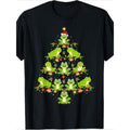 Funny Christmas Frog Graphic Tee - 100% Cotton, Casual Crew Neck Short Sleeve Shirt for Men made in usa