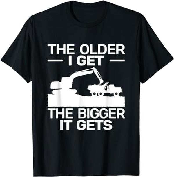 Funny Construction Work Shirts, Backhoe Heavy Work Funny For Men Heavy Equipment Operator T-Shirt Menswear Casual Cotton