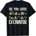 Funny Construction Work Shirts, Excavator Digger Funny Construction Work Vehicle Excavator T-Shirt Menswear Casual Cotton