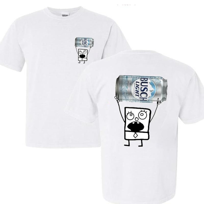 Funny D00dleBod Lifting Busch Light Can T-shirt, Busch Light Beer Lover Shirt, Unisex Cotton Fit, Gift for Dad Mom...