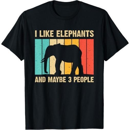 Funny Elephant Design Men Elephant Lover T-Shirt Made in USA