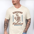 Funny Fatherhood Shirt, Surviving Fatherhood One Beer at a Time Tee, Sarcastic Dad Life Tee, Skeleton Birthday Dad Tee, Father's Day Gift