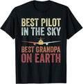 Funny Grandpa Shirt, Gift For Grandfather, Pilot Grandpa Funny Flying Grandpa Retirement Aviator T-Shirt Menswear Casual Cotton Top