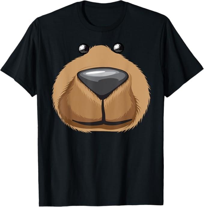 Funny Halloween Shirts For Men, Cute Bear Face Costume Funny Halloween Teddy DIY Gift T-Shirt Menswear - Available from size S to 5XL