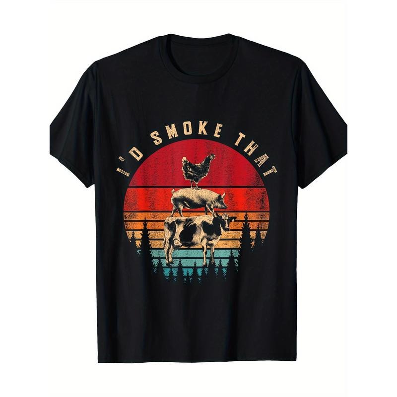 Funny Id Smoke That Barbecue Chef Grillmaster Gift Retro BBQ T-Shirt 100%Cotton - 220g made in usa