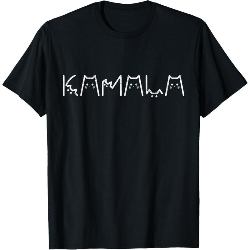 Funny Kamala Harris Cat Lettering Positive Cute kamala Cat T-Shirt made in usa