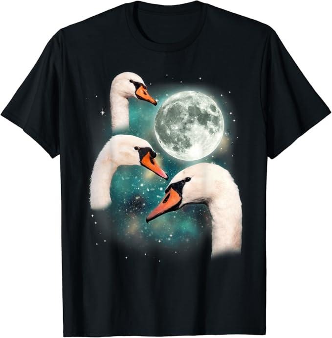 Funny Meme Shirts For Men, 3 Swans Funny Bird Meme T-Shirt Menswear Top