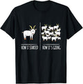 Funny Meme Shirts For Men, Farm Apparel Meme Pun Funny Goat T-Shirt Menswear Top
