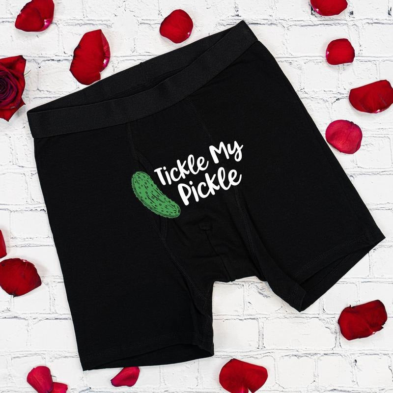 Funny Pickle Men boxer, Valentine Men Underwear Gift, Husband Birthday Present Boxer, Gift For Boyfriend, Groom Wedding Gift Underwear.