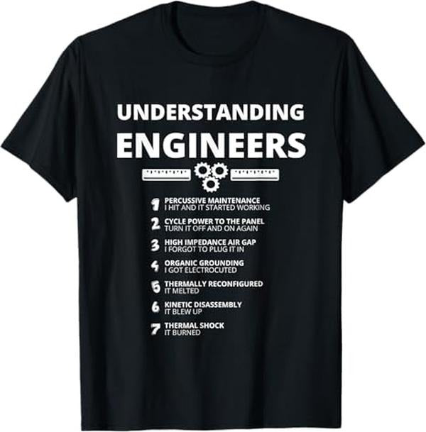 Funny Sarcastic Engineering Gift Shirt, Understanding Engineers - Funny Sarcastic Engineering Gift T-Shirt - Menswear Casual Cotton