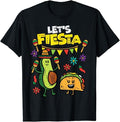 Funny Taco Shirts, Gifts For Mexican Food Lovers, Let's Fiesta Taco Avocado Funny Cinco De Mayo Mexican Party T-Shirt Menswear Top Casual Classic