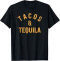 Funny Taco Shirts, Gifts For Mexican Food Lovers, Tacos & Tequila Funny Taco Lover Saying Slogan T-Shirt Menswear Top Casual Classic