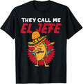 Funny Taco Shirts, Gifts For Mexican Food Lovers, They Call Me El Jefe Taco Funny Boss Cinco De Mayo Men Boys T-Shirt Menswear Top Casual Classic