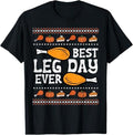 Funny Thanksgiving Shirts, Best Leg Day Ever Turkey Funny Thanksgiving T-Shirt - Menswear Top
