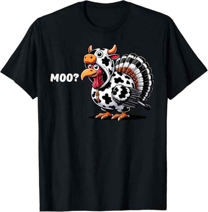 Funny Thanksgiving Shirts, Turkey Moo Funny Thanksgiving T-Shirt - Menswear Topstyle{n002}2