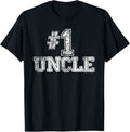 Funny Uncle Shirts, Gifts For Uncle, #1 Uncle - Number One T-Shirt - Menswear Casual Cotton