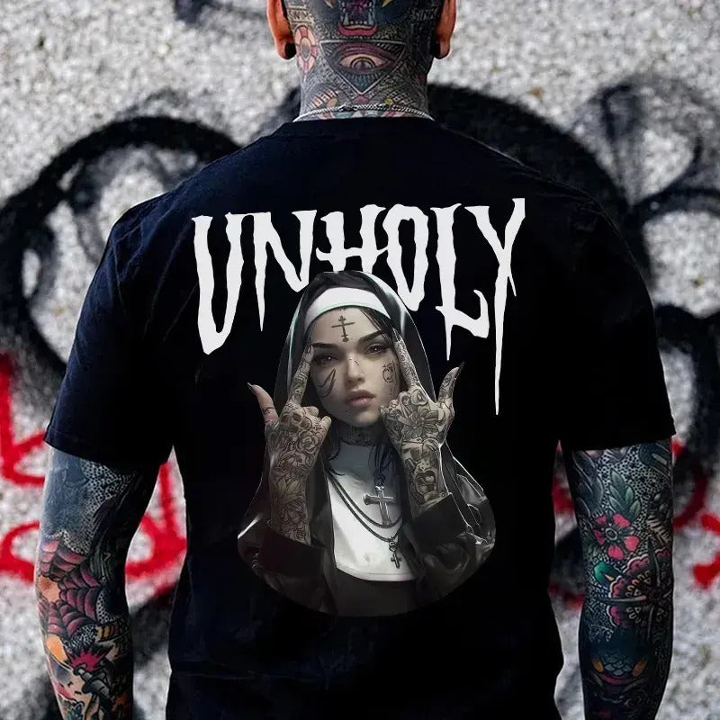Funny Unholy Nun T-Shirt - hodiee sweater men and women
