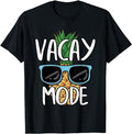 Funny Vacation Shirt, Vacay Mode 2024 Funny Family Trip Summer Vacation Pineapple T-Shirt Menswear Casual Cotton