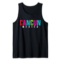Funny Vacation Tank Top, Mexico Cancun vacation souvenir Caribbean Yucatan Tank Top Casual Cotton Fabric