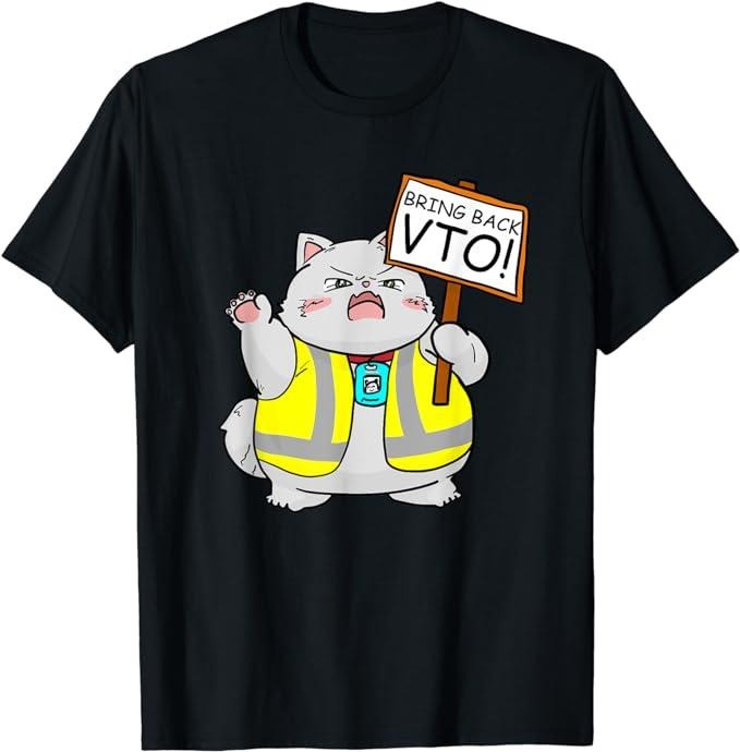 Funny Work Shirts, VTO Chubby Kitten Coworker Associate Bring Back VTO T-Shirt Menswear Casual Cotton