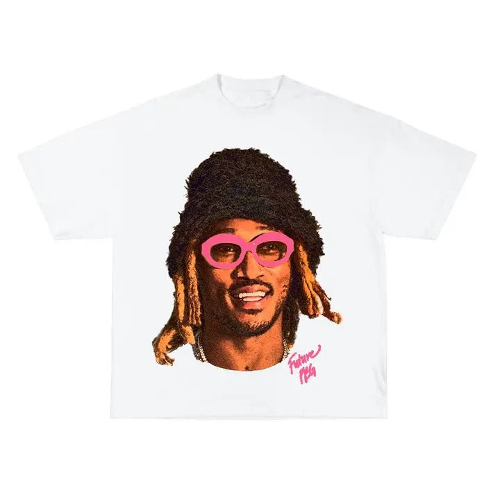 Future Pink Cute Rap Graphic Big Face T-shirt