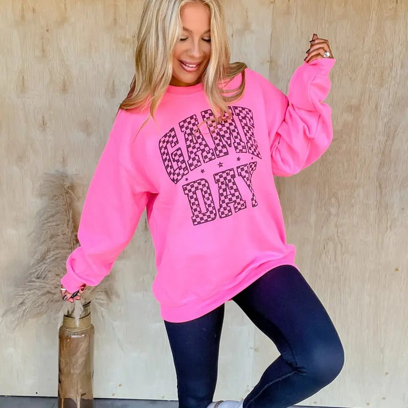 Game Day Checker Graphic Pullover
