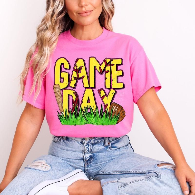 Game Day Softball Inlay DTF Transfers - THIS IS NOT A SHIRT