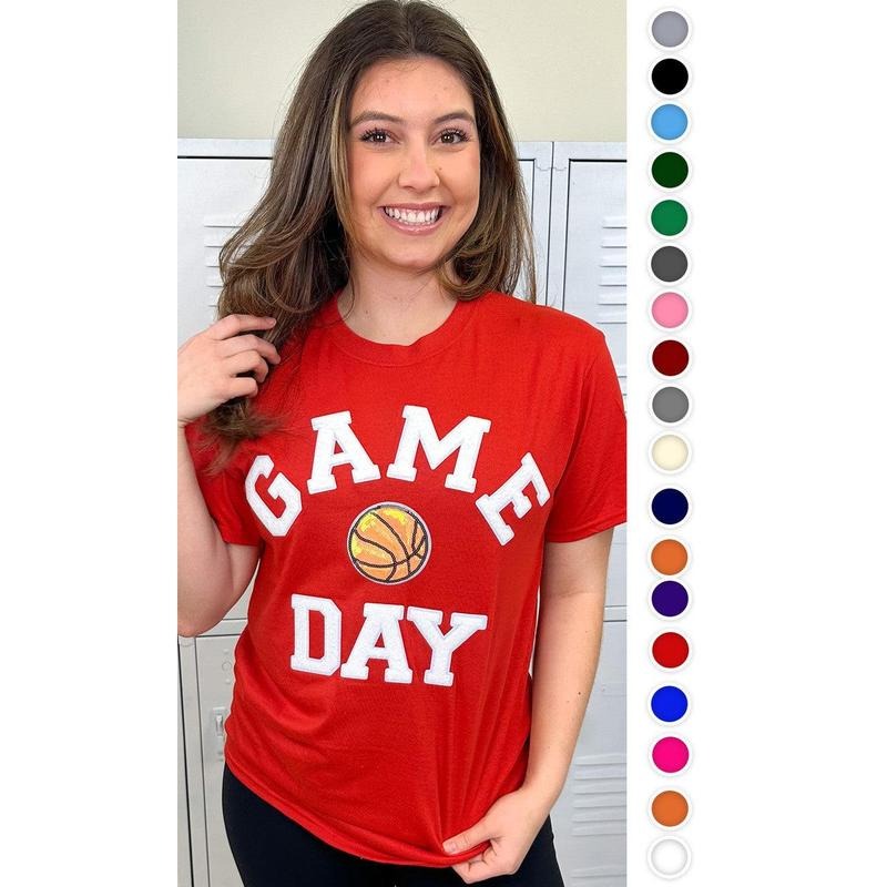 Game Day Sparkle Basketball Adult T-Shirt