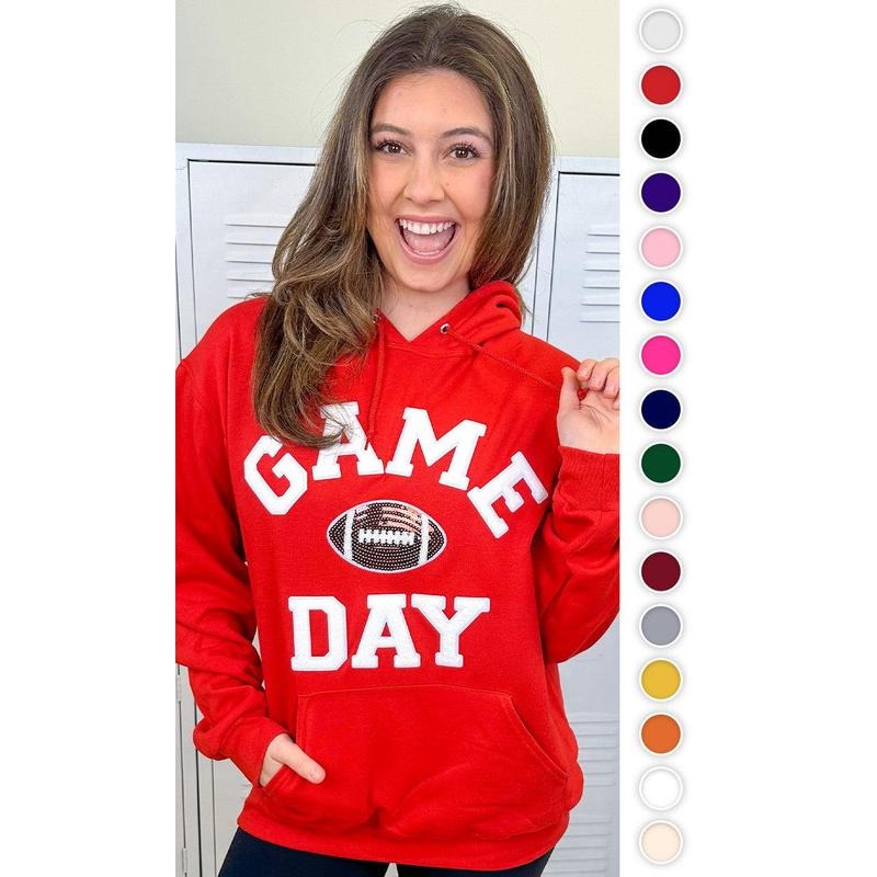 Game Day Sparkle Football Adult Hoodie