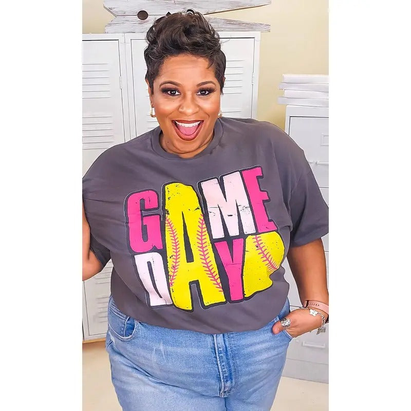 Game Day Stacked Softball Graphic T-Shirt