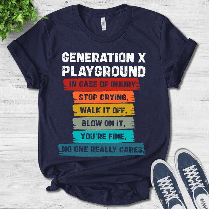 Generation X Funny T-shirt Gen X Tee 80's Funny Tee 70's Funny Shirt 40th Birthday T-shirt Generation X Playground Tee D1hm14 Cotton Menswear