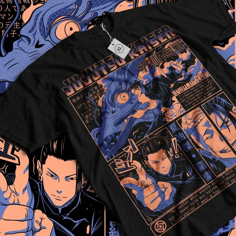 Geto T-shirt Jujutsu Kaisen Suguru Gojo Satoru JJK Girl Anime All Sizes Unisex Cotton Top Tee