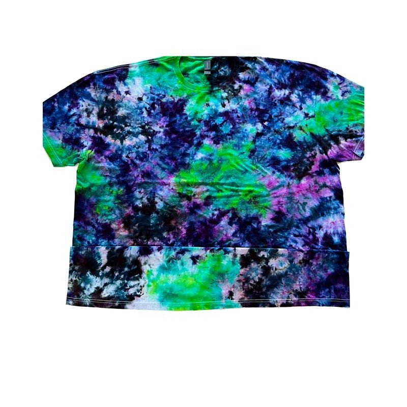 Green Purple And Black Hand Dyed Ice Dyed T-shirt Tie Dye Clothing Halloween Witchy Vibes