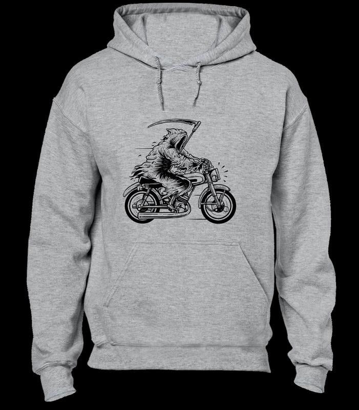 Grim Reaper Motorbike Hoody Hoodie Motorcycle Death Skull Biker Design Top Funny Top Gift Present Idea Dad Husband Cool Joke Hoodie, T-shirt and sweater