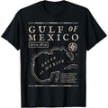 Gulf of Mexico 1672 Historic Map T-Shirt made in usa