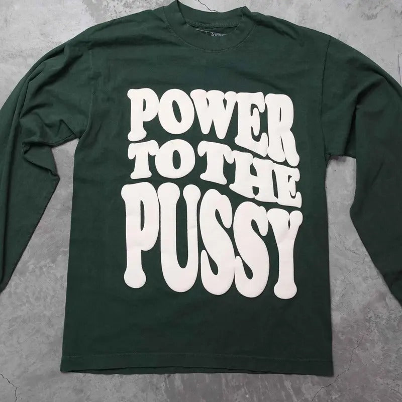 HUNTER POWER TO THE P LONG SLEEVE T-SHIRT 100% Shrink-Free Cotton