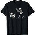 Halloween Dog, Funny Skeleton, Skeleton Chasing Dog T-Shirt made in usa