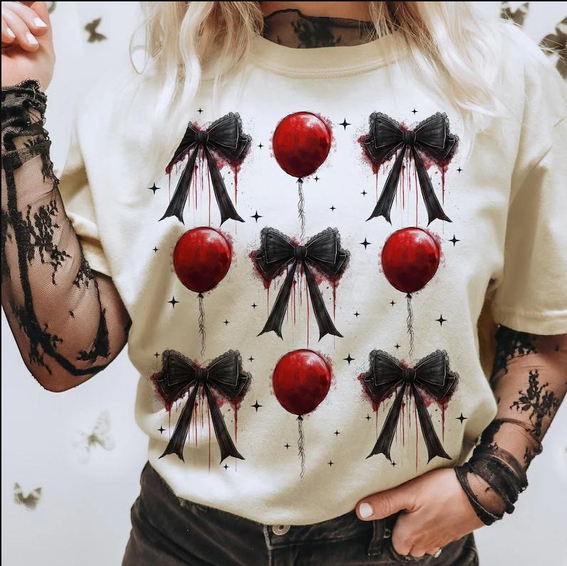 Halloween Horror Shirt, Coquette Bow Halloween Shirt, Halloween T-Shirt