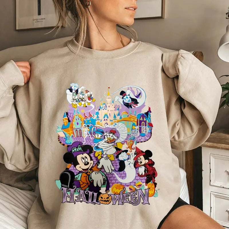 Halloween House Shirt, Color Castle Tee Shirt, Mouse Friends Sweatshirt, Trick Or Treat T-shirt, Cute 90s Film Shirt, Gift For Friend