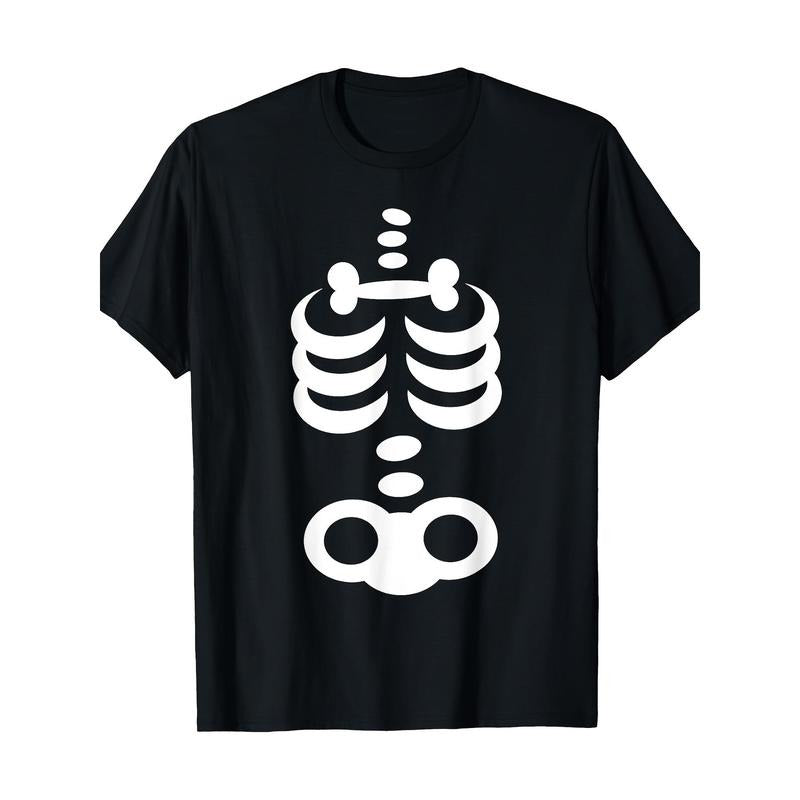 Halloween Skeleton Graphic Tee - 100% Cotton, Short Sleeve, Crew Neck - Perfect for Casual Wear Made in USA