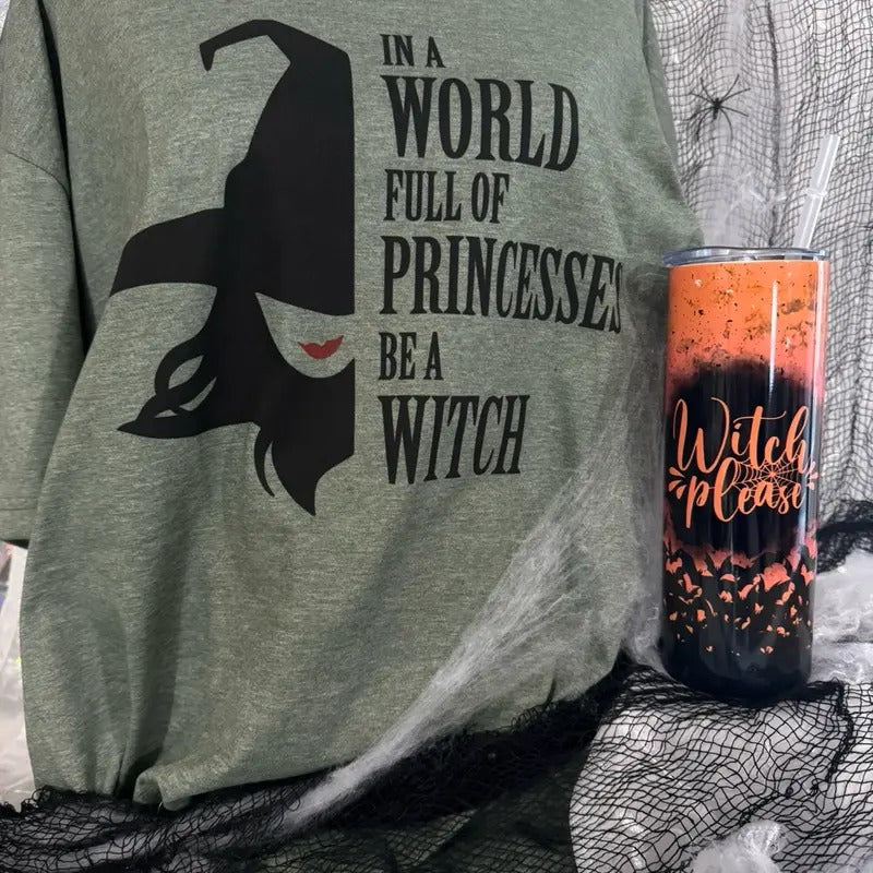 Halloween witch t-shirt and tumbler bundle
