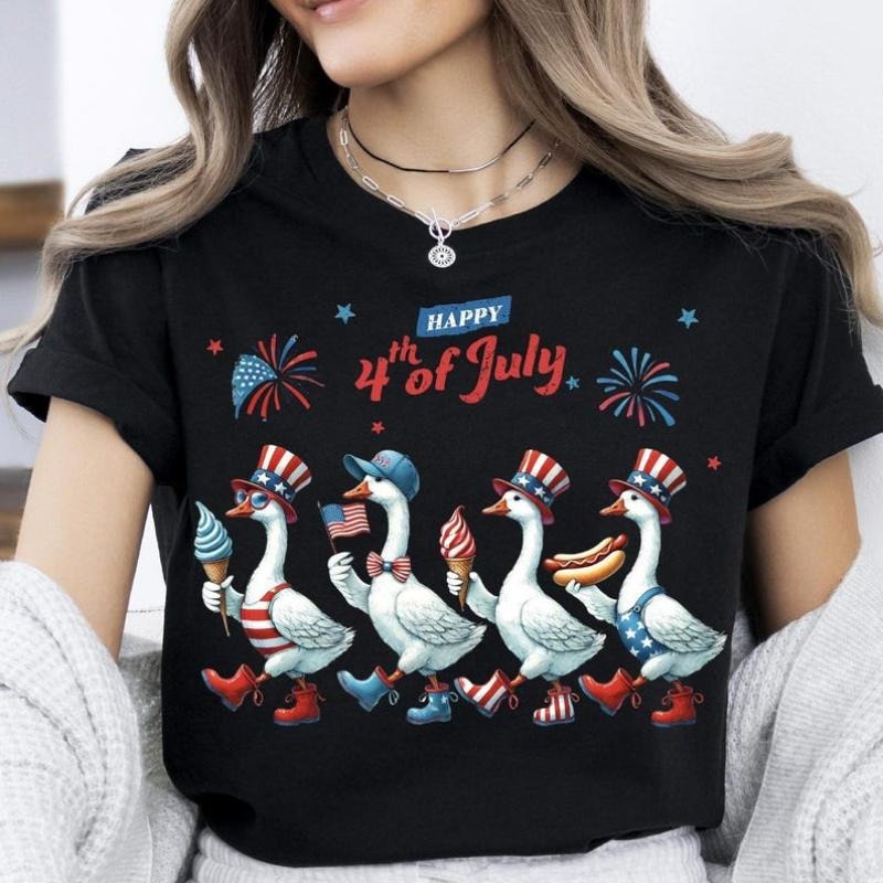 Happy 4th Of July Ducks Shirt, Independence Day Tee, American Goose Sweatshirt, Patriotic USA Flag T-Shirt, Funny Fourth Of July Duck Shirt